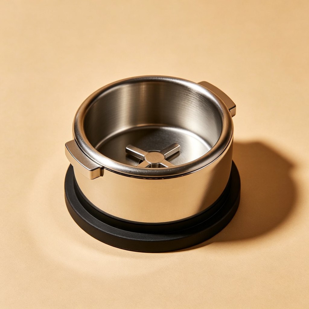 Stainless steel espresso knock box with rubber base